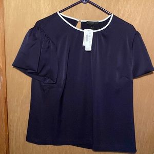 NWT Navy Short Sleeve JCrew Blouse
